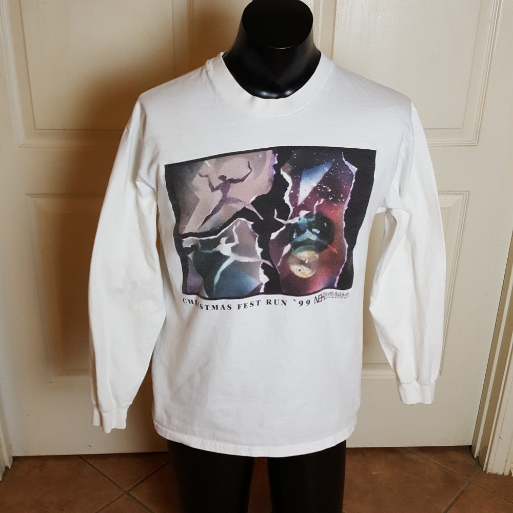 CHRISTMAS 1999 runner  LONG SLEEVE VINTAGE TEE Pensacola FL